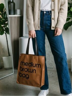 Bloomingdale’s Medium Brown Bag PVC 14x12 Bloomingdale’s Tote Bag